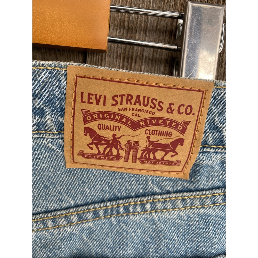 Levi's Light Wash Distressed Denim Mini Skirt - Picture 7 of 7